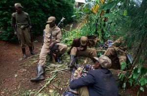 Tutsi rebels near Kigali during the civil war in Rwanda.