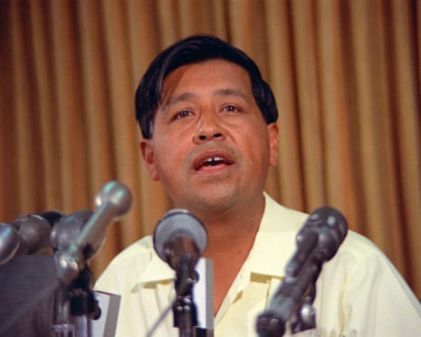 César Chávez speaks during a news conference on 24 May 1968.