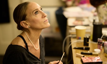 Sarah Jessica Parker looking contemplative backstage