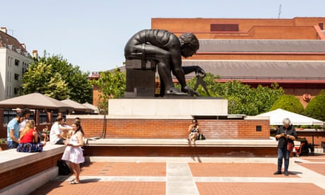 Ice-cream proves popular outside the British Library, London.