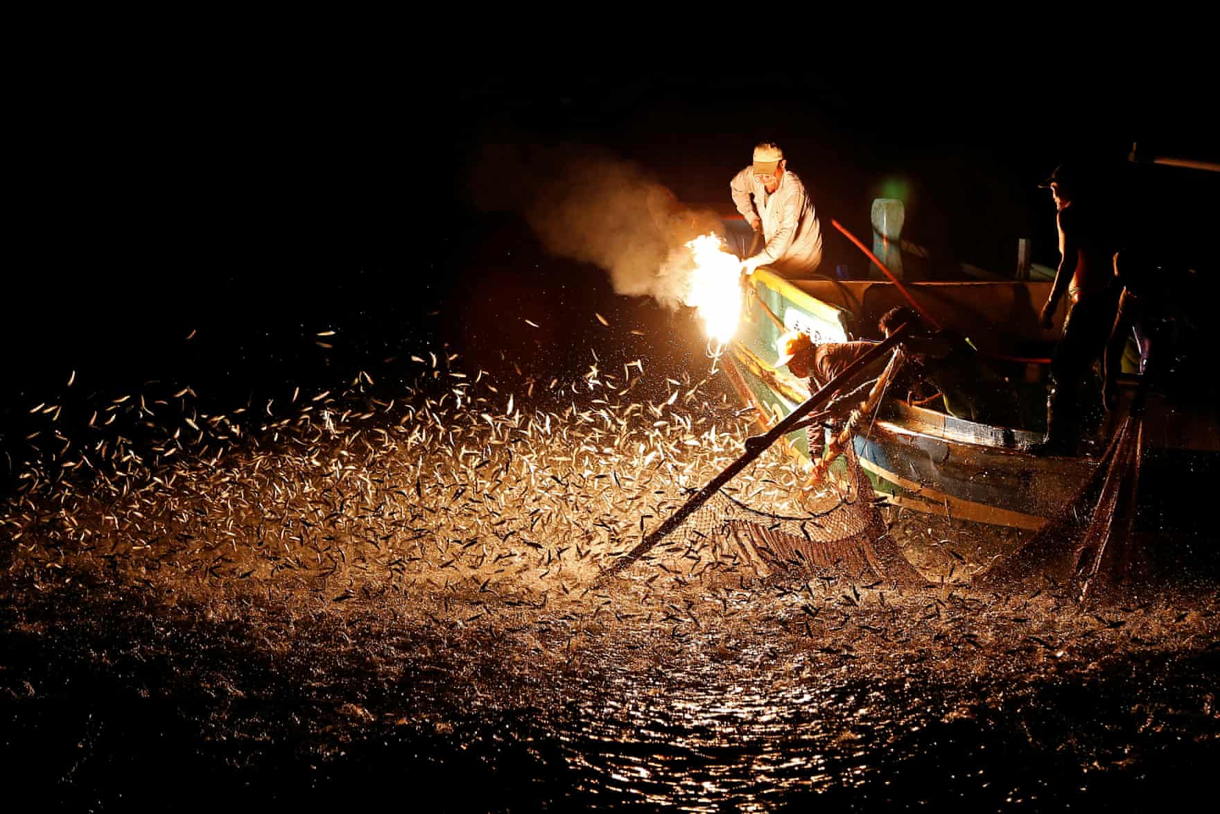 Fire-fishers in Taiwan