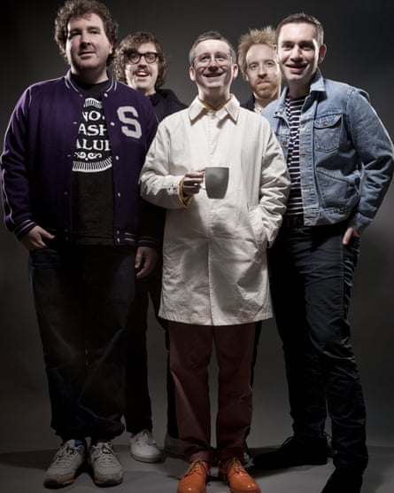 Chips with everything: Joe Goddard and his fellow band members in Hot Chip.