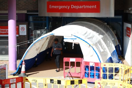 The entrance to the Emergency Department at Royal Surrey county hospital the day after the UK was put on lockdown.