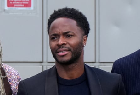 Raheem Sterling outside court after pleading guilty to dangerous driving while inhaling nitrous oxide