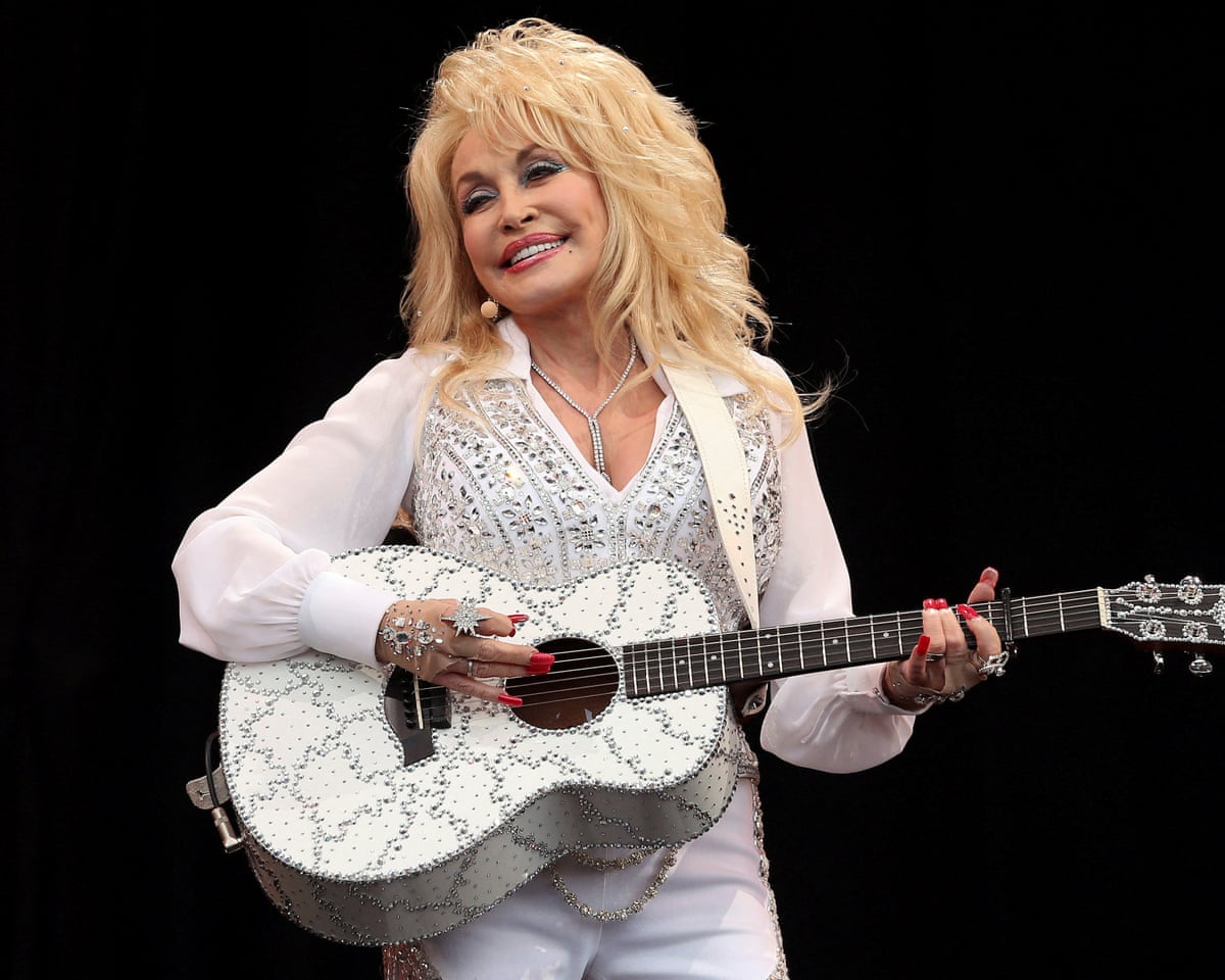 Dolly Parton performs on the Pyramid Stage at Worthy Farm in Somerset, during Glastonbury Festival, in 2014.