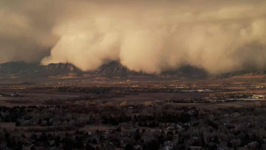 A storm cloud of dust in Niwot, Colorado in December.
