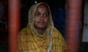 Nazmin Nahar and her family are surviving on rice donated by her landlord since she lost her job.