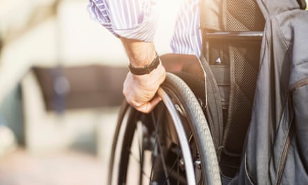 A man in a wheelchair