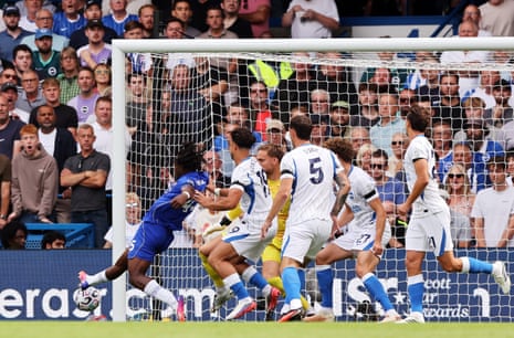 Chelsea's Romeo Lavia scores their first goal.