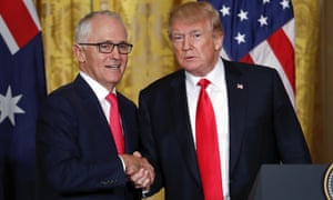 Malcolm Turnbull and Donald Trump shake hands