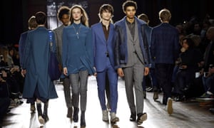 Men and women on the catwalk at the Paul Smith Paris show
