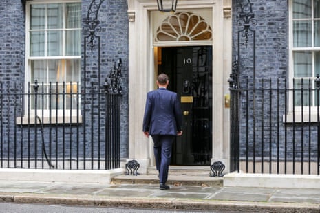 Jeremy Hunt, the new chancellor, arriving at Downing Street this afternoon.