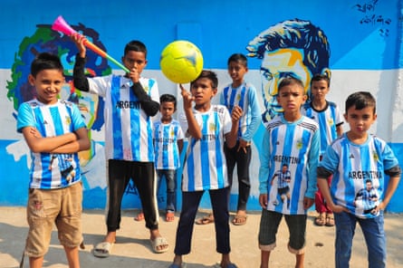 Young Argentina fans in Sylhet, Bangladesh