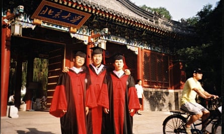 Teng Biao (left), Yu Jiang (middle) and Xu Zhiyong (right) on their PhD graduation day at Peking University in 2002