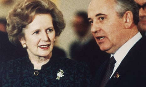 Agents for change … Margaret Thatcher and Mikhail Gorbachev in 1987.