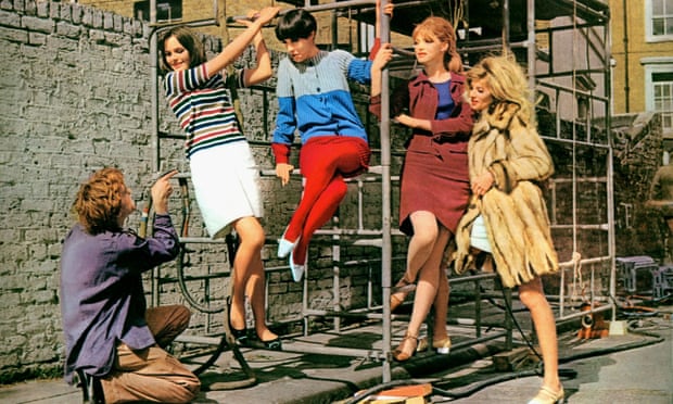 David Hemmings in Michelangelo Antonioni’s 1966 film Blow-Up, with (left to right) Ann Norman, Peggy Moffitt, Rosaleen Murray and Veruschka