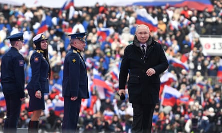 Vladimir Poutine assiste à un concert au stade Luzhniki cette semaine, avant la Journée du défenseur de la patrie russe.
