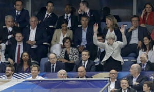 Moments after it passes, May decides – too late – to join in with a Mexican wave