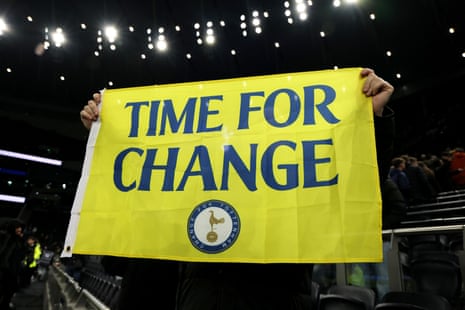 A banner held up by a Tottenham fan at the game with West Ham