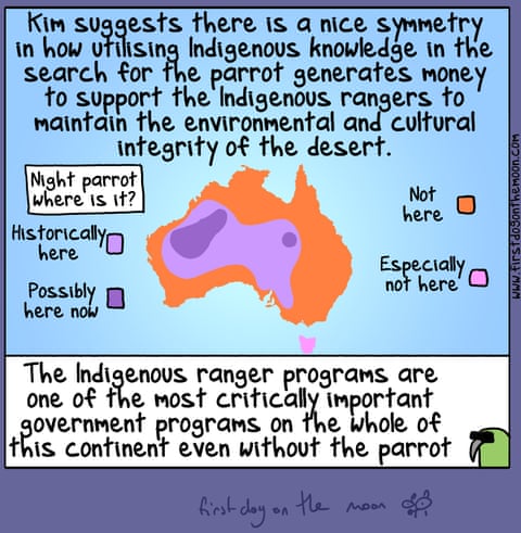 Firs Dog on the Moon cartoon: Night Parrot Redux, panel 7
