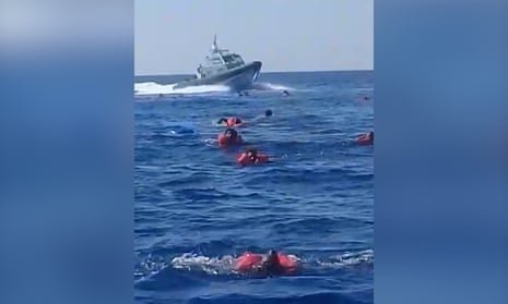 Amateur video appears to show Maltese navy boat pushing back a migrants' dinghy and sending it to Italy