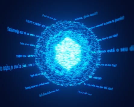 Abstract image of a web of numbers surrounded by the phrase ‘Hello, how is your day?’ in various languages