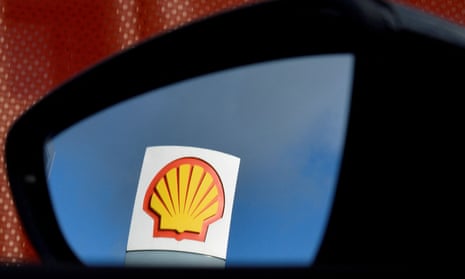 Shell logo seen in a wing mirror