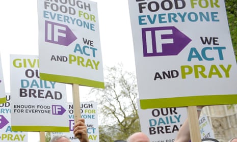 Placards at a Cafod-organised demonstration