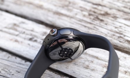 The crown and side button of a Google Pixel Watch 2.