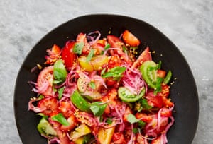 Yotam Ottolenghi’s tomato and strawberry salad.