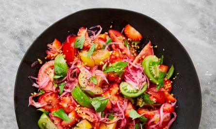 Yotam Ottolenghi’s tomato, strawberry and basil salad