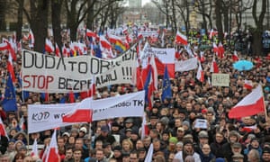 Crowds in Warsaw.