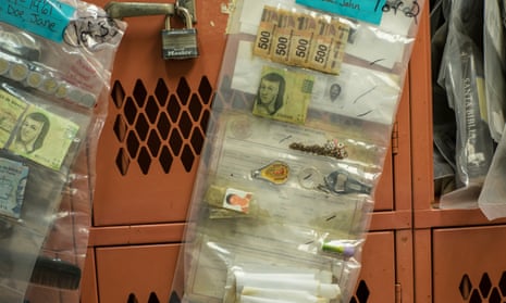 Personal effects recovered with bodies of immigrants found in the Sonoran desert, photographed at the Pima county office of the medical examiner in Tucson, Arizona.