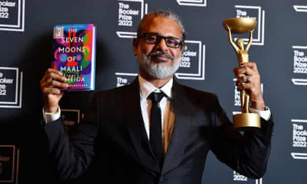 Spot the ‘male polish’ … Karunatilaka after winning the Booker.