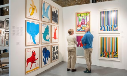 Works on view at the Woolwich Contemporary Print Fair.