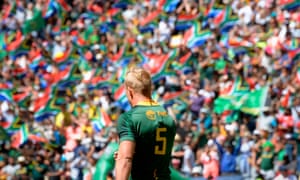 A photo from 2019 showing South Africa’s JC Pretorius after scoring a try