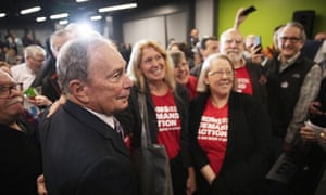 Michael Bloomberg with gun-control advocates.