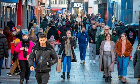 Pedestrians in Belfast city centre.
