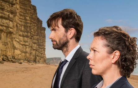 David Tennant as DI Alec Hardy and Olivia Colman as DS Ellie Miller in Broadchurch.