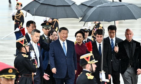 Chinese President Xi Jinping arrives in Paris for a state visit to France.