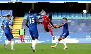 Sadio Mané heads Liverpool ahead, capping a move of sublime yet seemingly effortless interplay