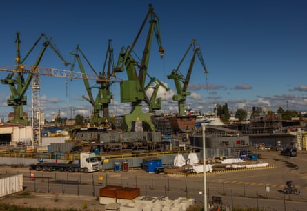 Cranes at the Gdańsk shipyard in Poland