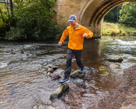 Paddy is pictured wearing the Adidas Terrex Freehiker 2.0 hiking boots in Northumberland. Photo by Fabio De Paola