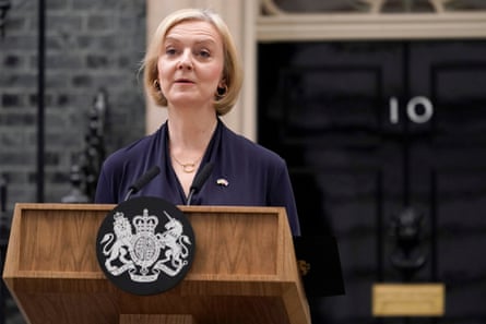 Liz Truss announces her resignation as prime minister outside 10 Downing St