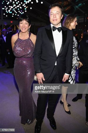 Ghislaine Maxwell and Elon Musk attend the 2014 Vanity Fair Oscar Party in West Hollywood, California, in 2014.