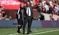 Manchester City manager Pep Guardiola on the touchline during Saturday’s FA Cup final