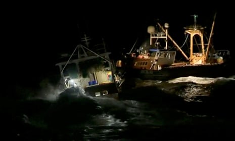 French and British fishing boats collide
