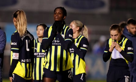 Khadija Shaw reacts after Manchester City drop points