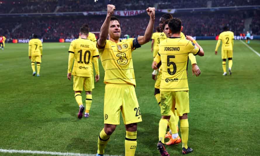 César Azpilicueta celebrates scoring Chelsea’s winner in France
