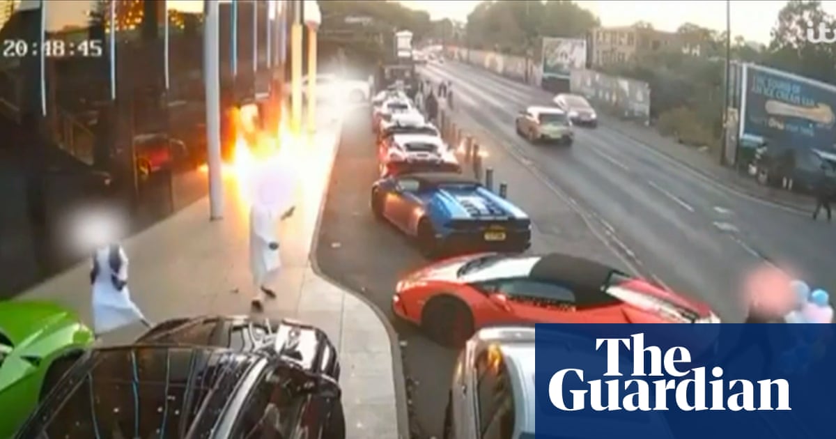 Firebombs thrown at supercars outside Birmingham wedding venue